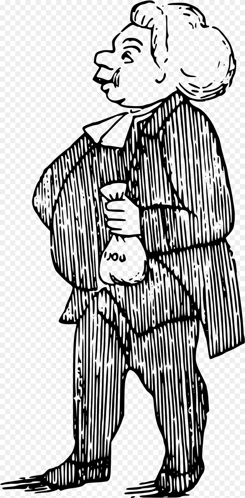 Binoculars Clipart Black And White Rich Fat Guy Drawing, Gray Free Transparent Png