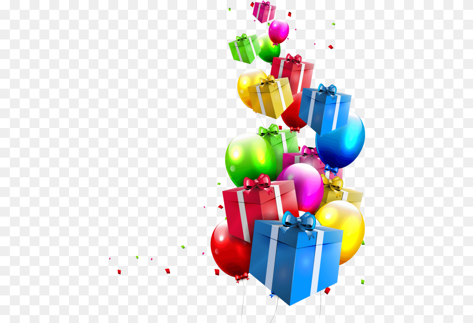 Transparent Birthday Balloons Birthday Background With Gifts, Balloon Free Png