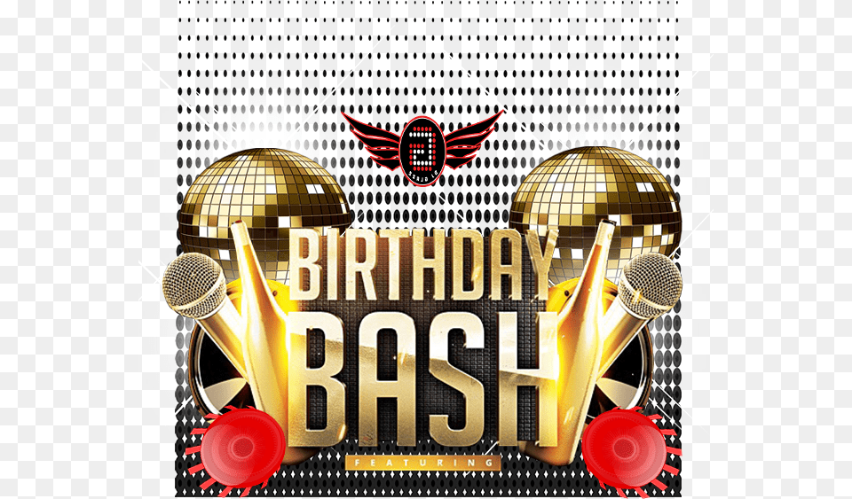 Transparent Birthday Bash, Advertisement, Electrical Device, Microphone, Poster Png Image