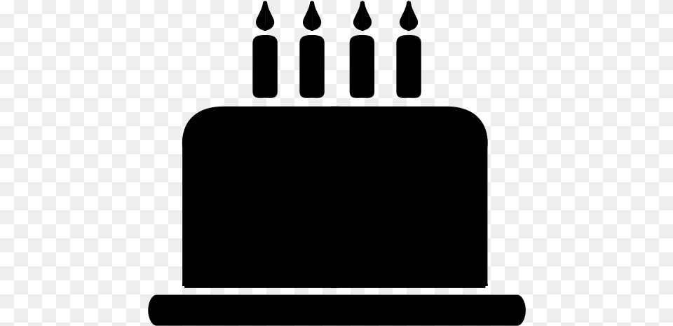 Transparent Birthday Cake Silhouette, Gray Free Png Download