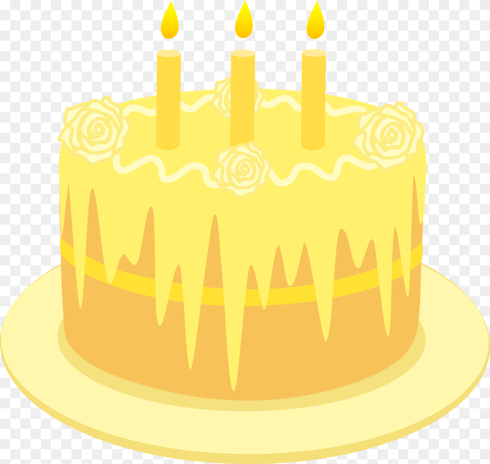 Transparent Birthday Cake Transparent Yellow Birthday Cake Candles, Birthday Cake, Cream, Dessert, Food Png Image