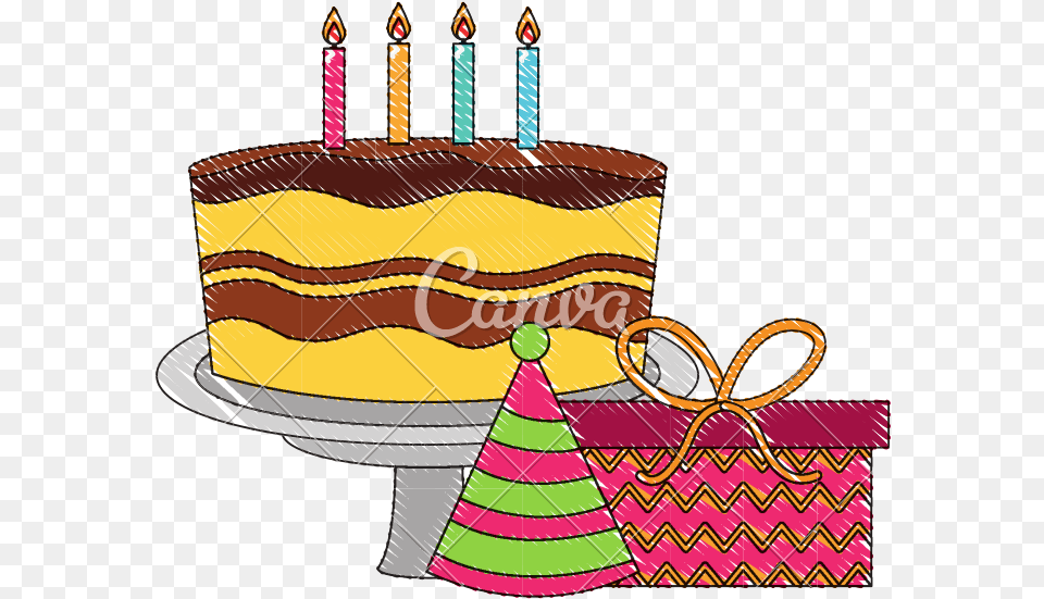 Transparent Birthday Candle Clipart Black And White Birthday Cake, Birthday Cake, Clothing, Cream, Dessert Png Image