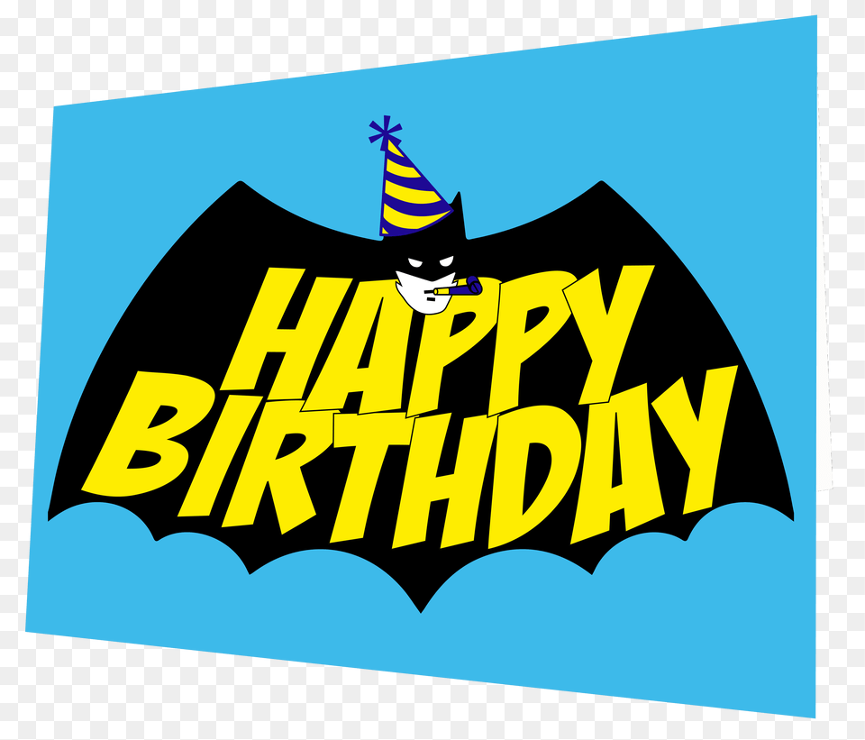 Transparent Birthday Card Happy Birthday Gambar Batman, Clothing, Hat, Logo, People Png Image