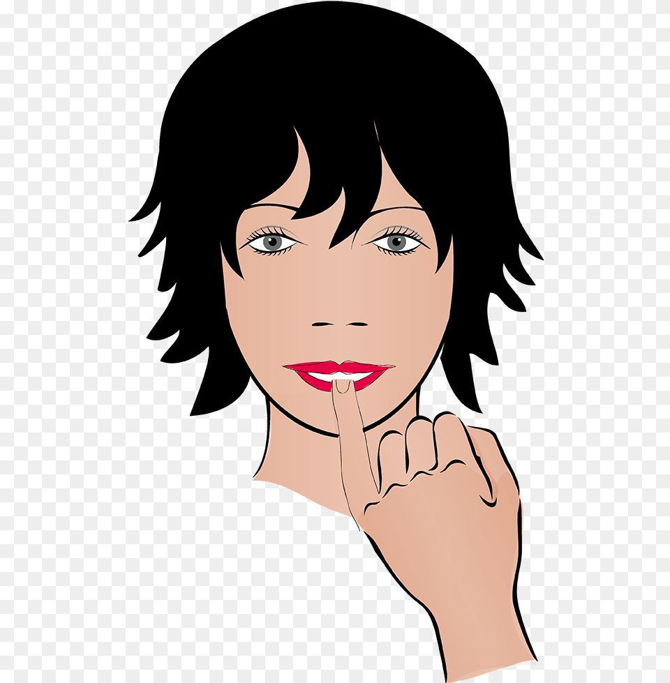 Biting Lip Cartoon, Adult, Person, Hand, Woman Free Transparent Png