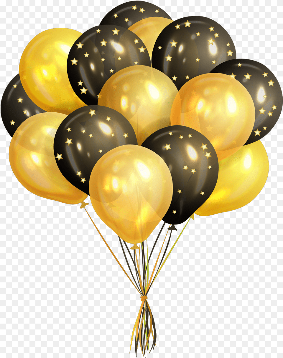 Transparent Black And Gold Balloons Transparent Background Gold Balloons, Balloon Png Image