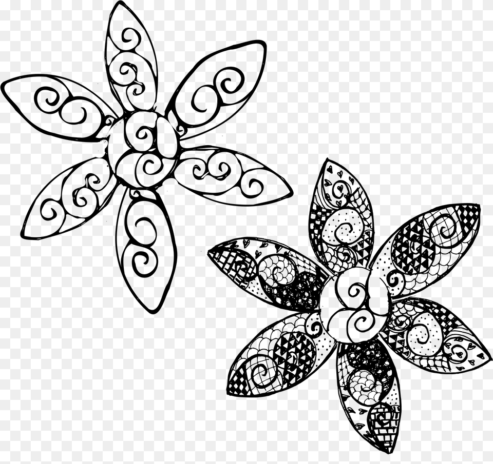 Transparent Black And White Flowers Transparent Background Black White Flower, Silhouette, Weapon, Blade, Dagger Png