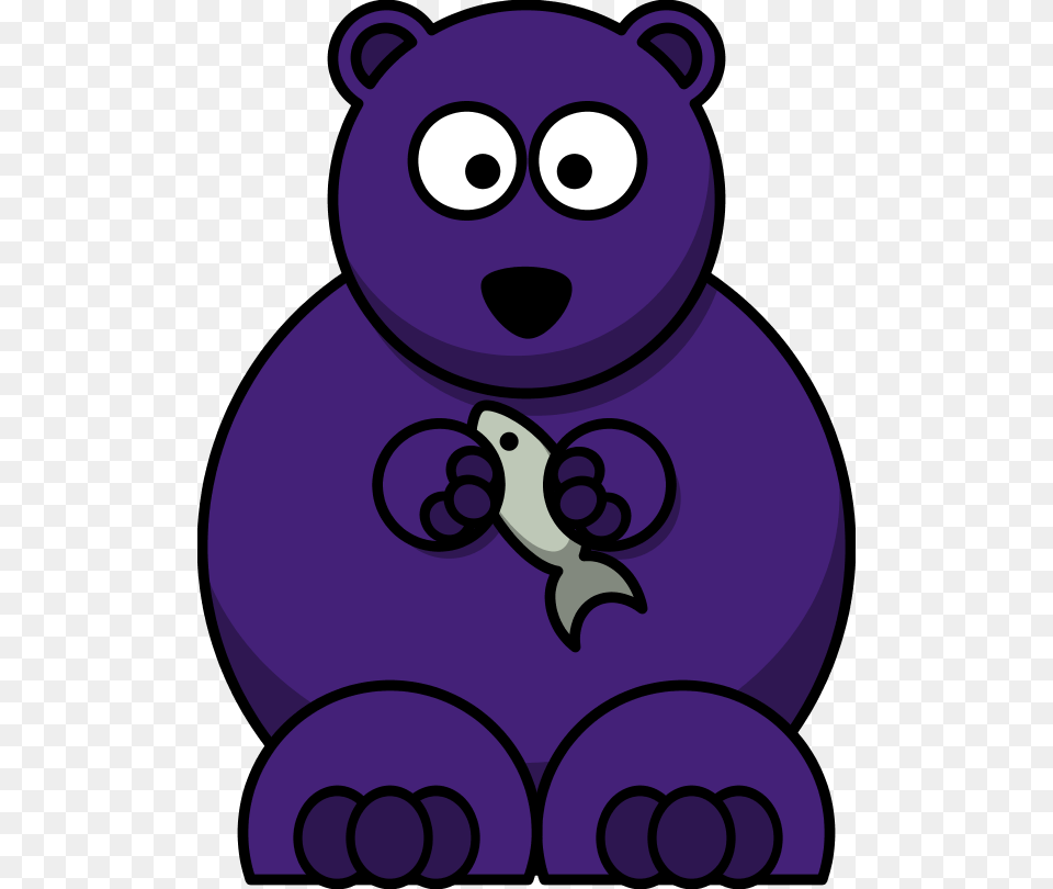 Transparent Black Bear Clipart Cartoon Bear Clipart, Purple, Animal, Mammal, Wildlife Free Png Download