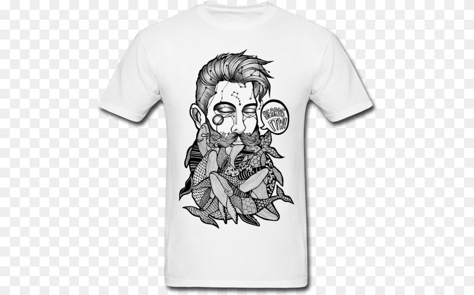 Transparent Black Beard Surf Waves T Shirt, T-shirt, Clothing, Art, Drawing Free Png