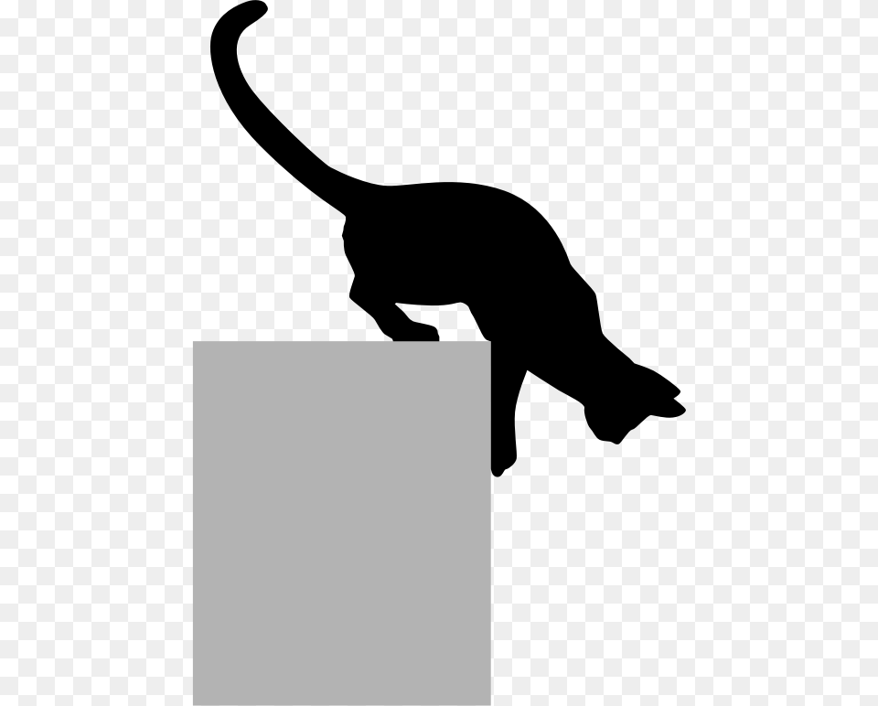 Black Cat Silhouette Cat Silhouette Looking Down, Gray Free Transparent Png