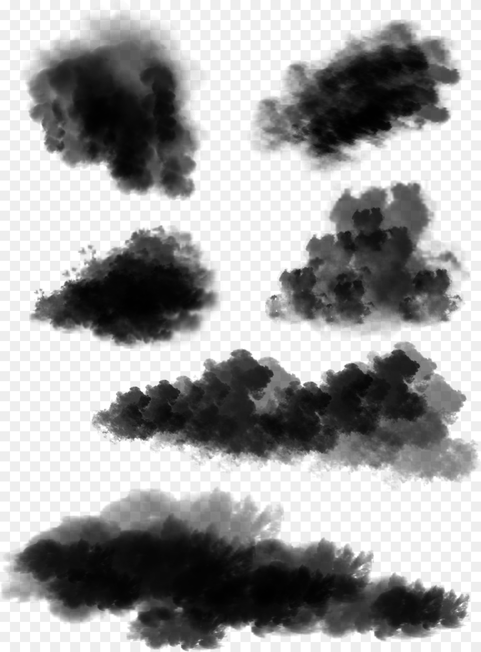 Transparent Black Cloud Ink, Gray Png Image