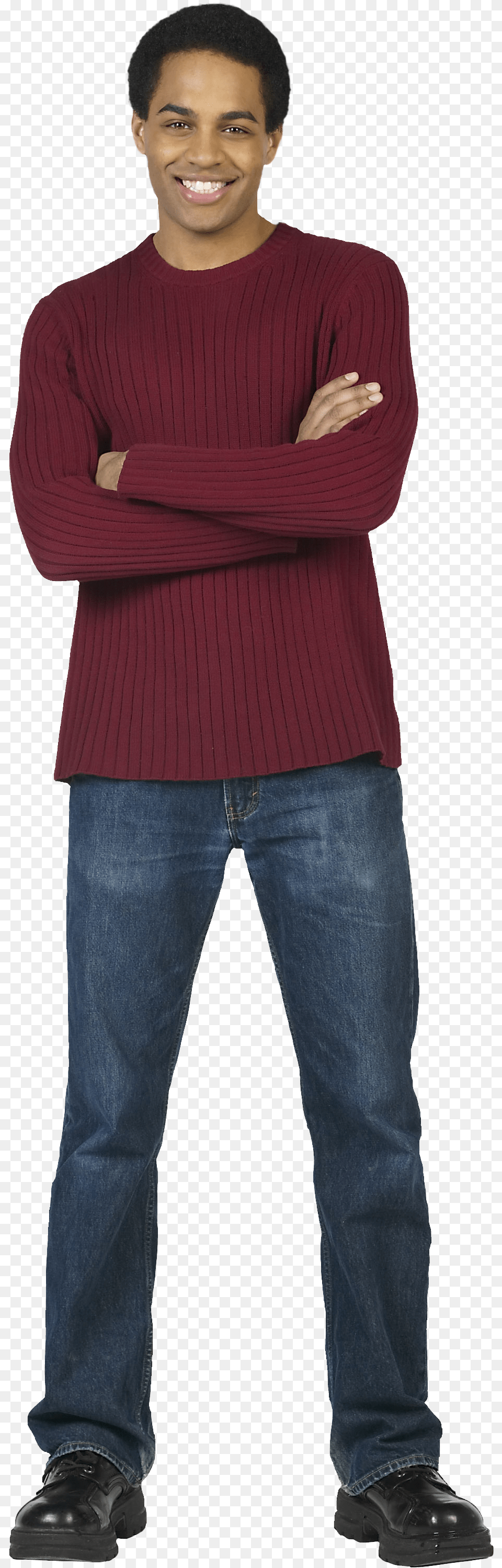 Black Man Clipart Guy Standing Up, Sweater, Knitwear, Clothing, Pants Free Transparent Png