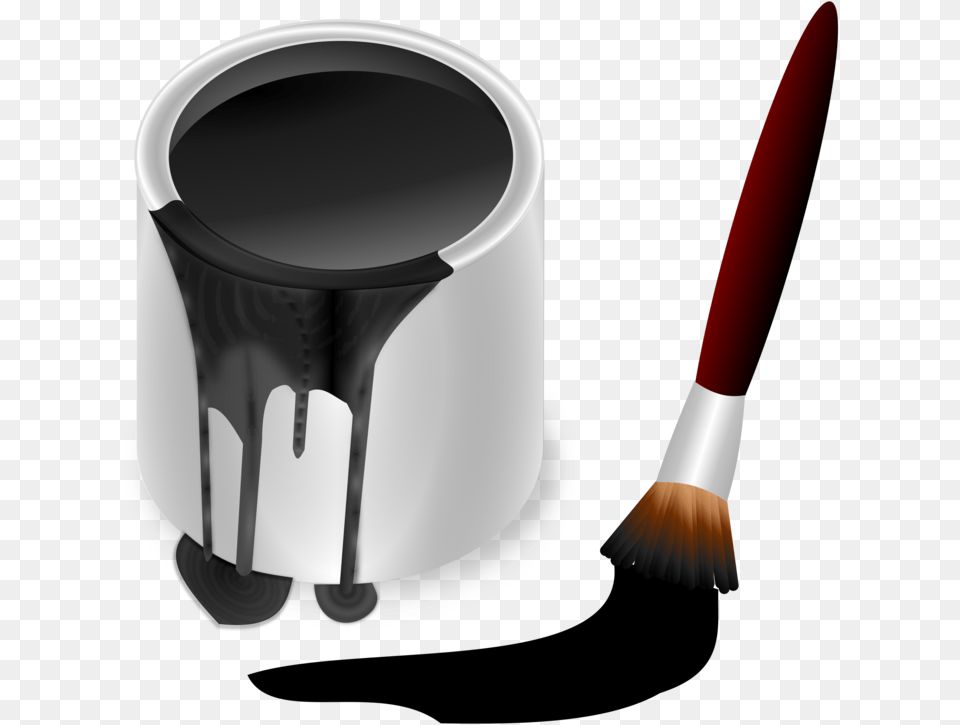 Black Paint Bucket Of Black Paint, Brush, Device, Tool Free Transparent Png