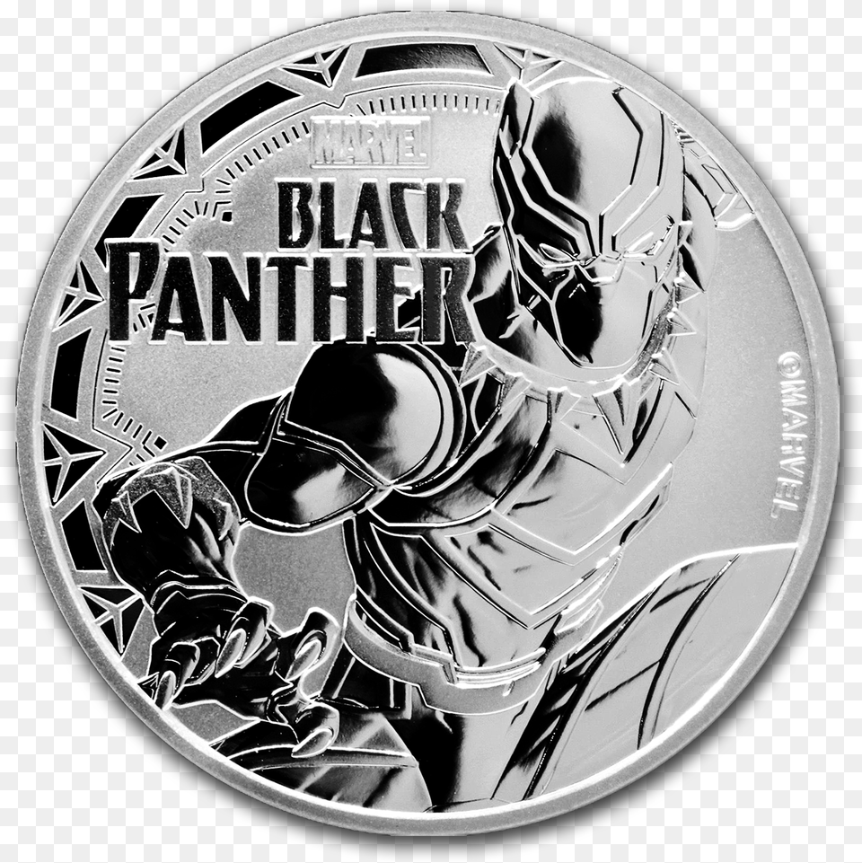 Transparent Black Panther Necklace Black Panther Silver Coin, Helmet, Money, Person Free Png Download