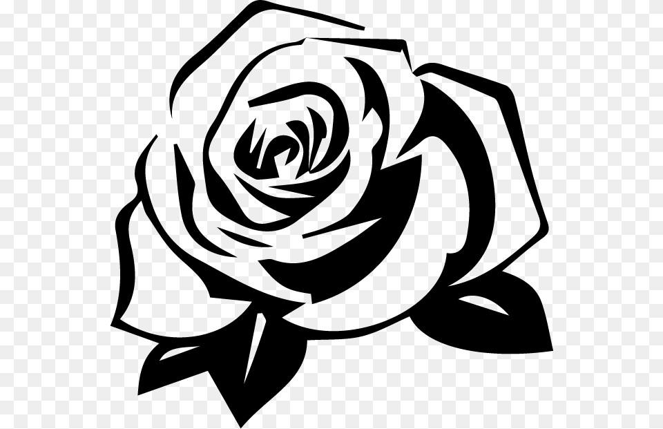 Transparent Black Rose Petals Black And White Rose Clipart, Flower, Plant, Stencil, Person Png Image