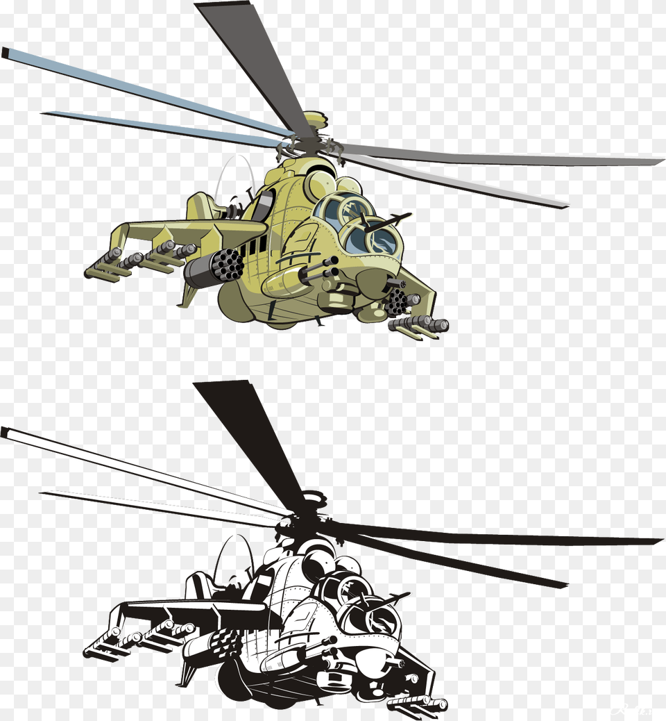 Transparent Blackhawk Helicopter Clipart Apache Helicopter Illustration, Aircraft, Transportation, Vehicle, Machine Free Png Download