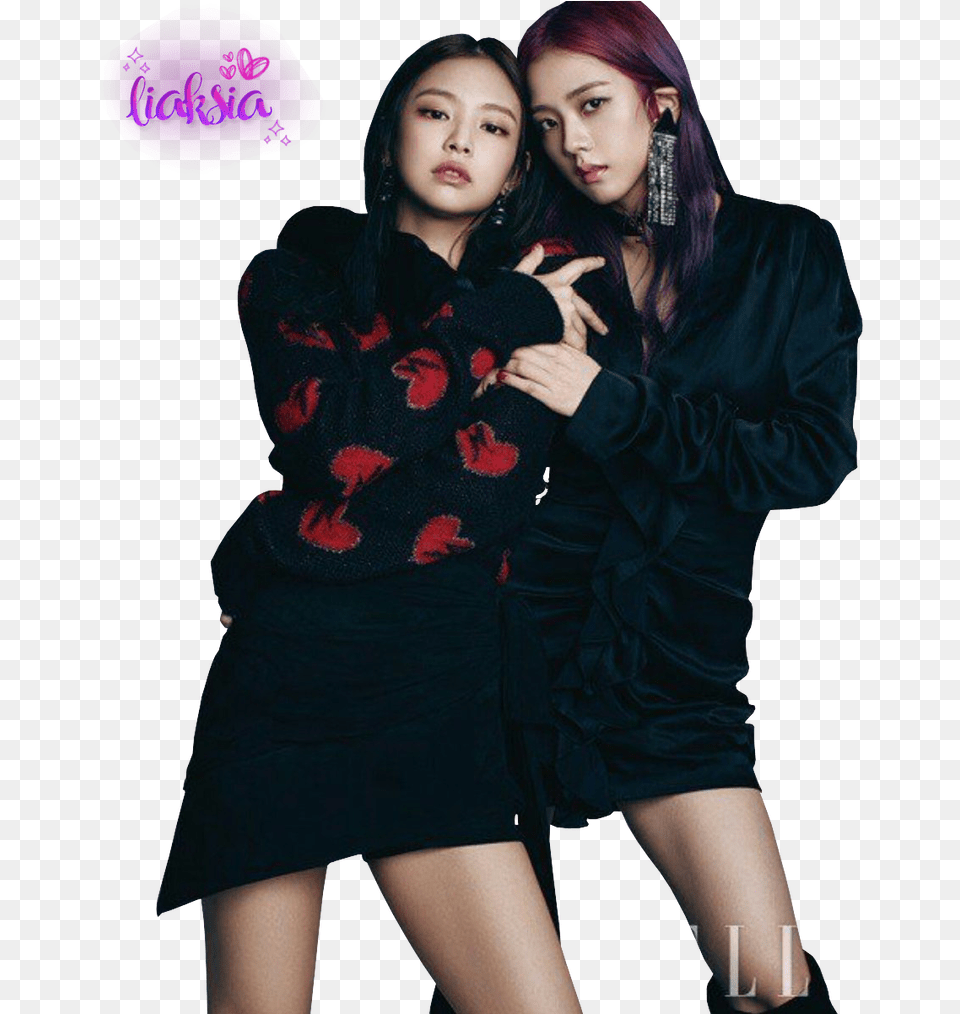 Transparent Blackpink Blackpink Jennie X Jisoo, Clothing, Coat, Adult, Person Png