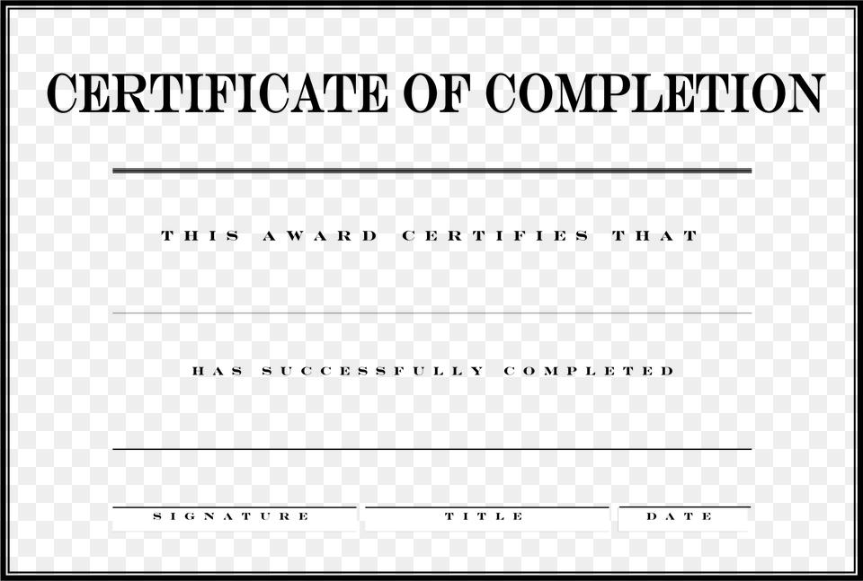 Transparent Blank Certificate Template Certificate Of Achievement Template Free Png