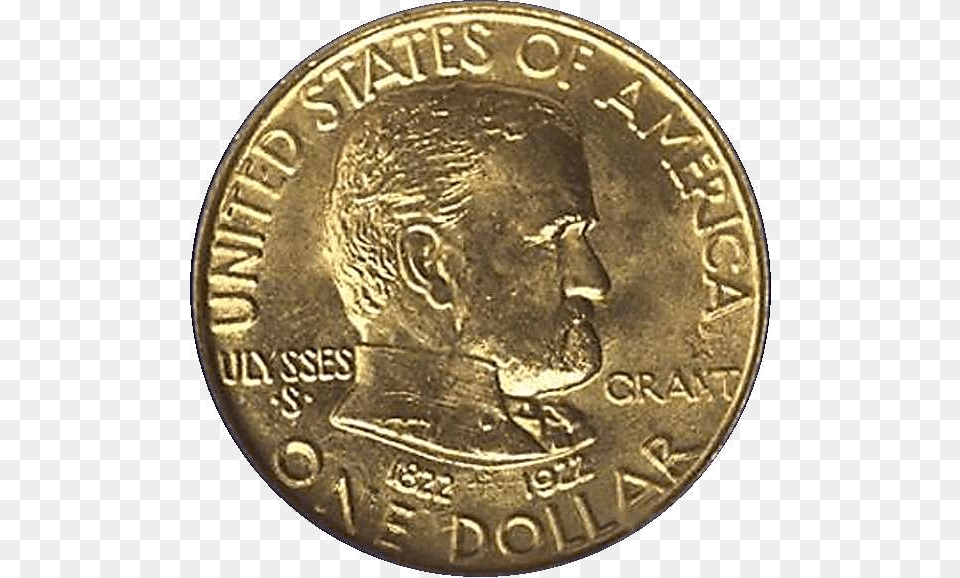 Transparent Blank Gold Coin Ulysses S Grant Dollar Coin, Money Png