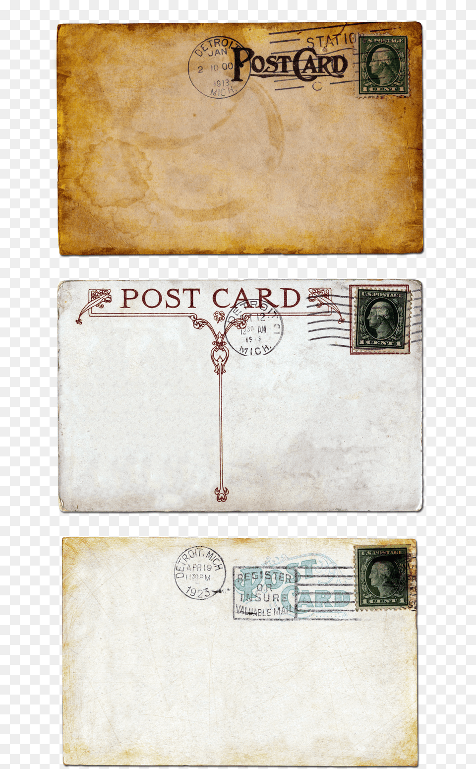 Transparent Blank Postcard Vintage Envelope Printable Miniature, Mail Png