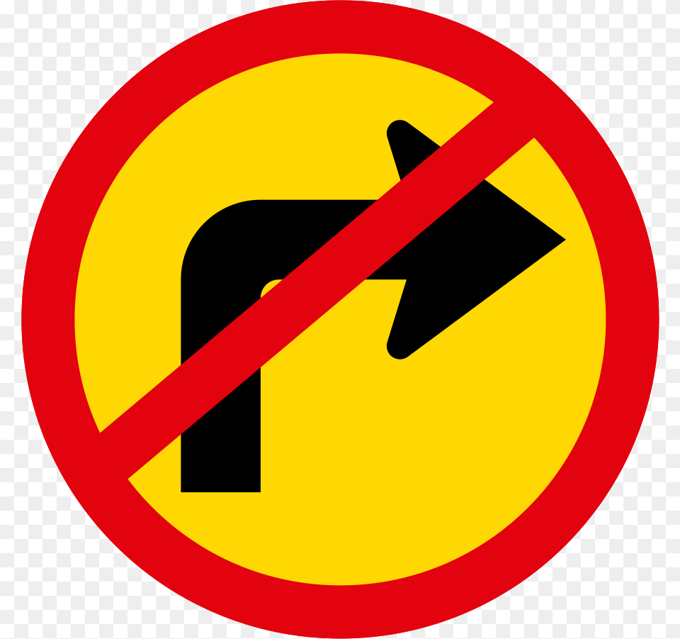 Blank Road Sign Right Turn Ahead Prohibited Sign, Symbol, Road Sign Free Transparent Png