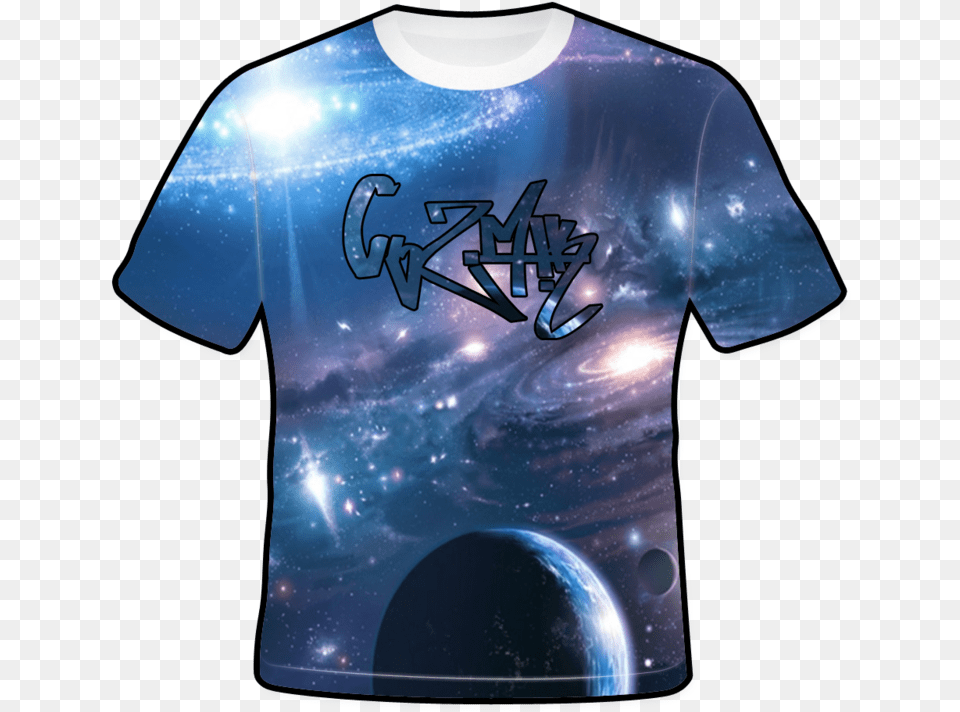 Transparent Blank White Shirt Galaxy Moon And Stars, Clothing, T-shirt Free Png