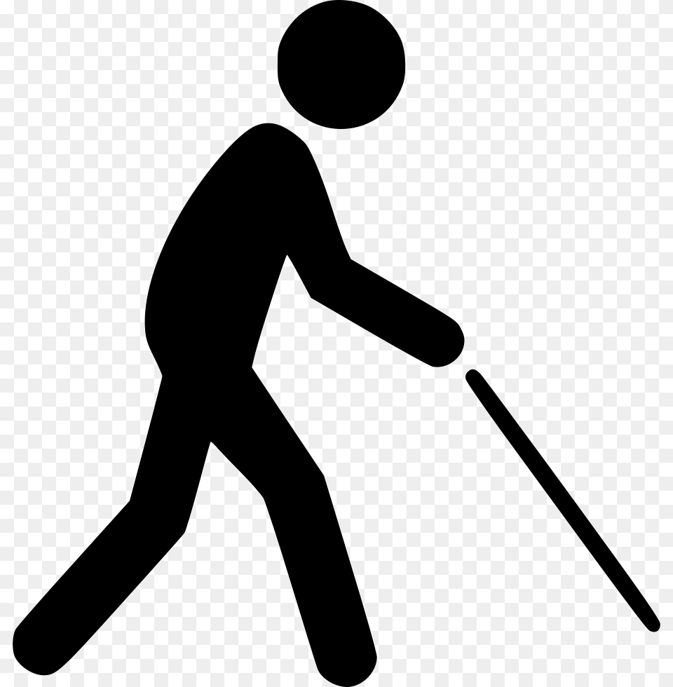 Transparent Blind Leading The Blind Clipart Blind Man Silhouette, Person, Stencil, Walking, People Png