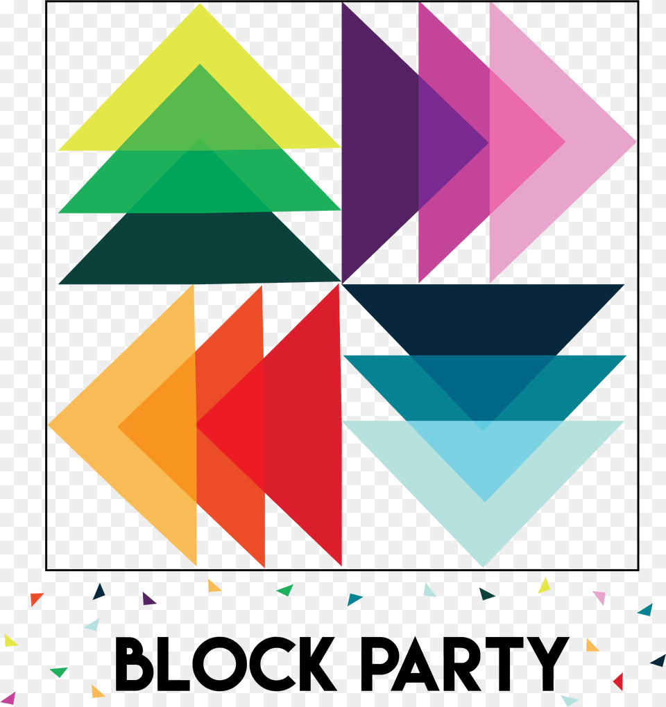 Transparent Block Party Quilt Block Party, Art, Graphics, Paper, Triangle Free Png Download