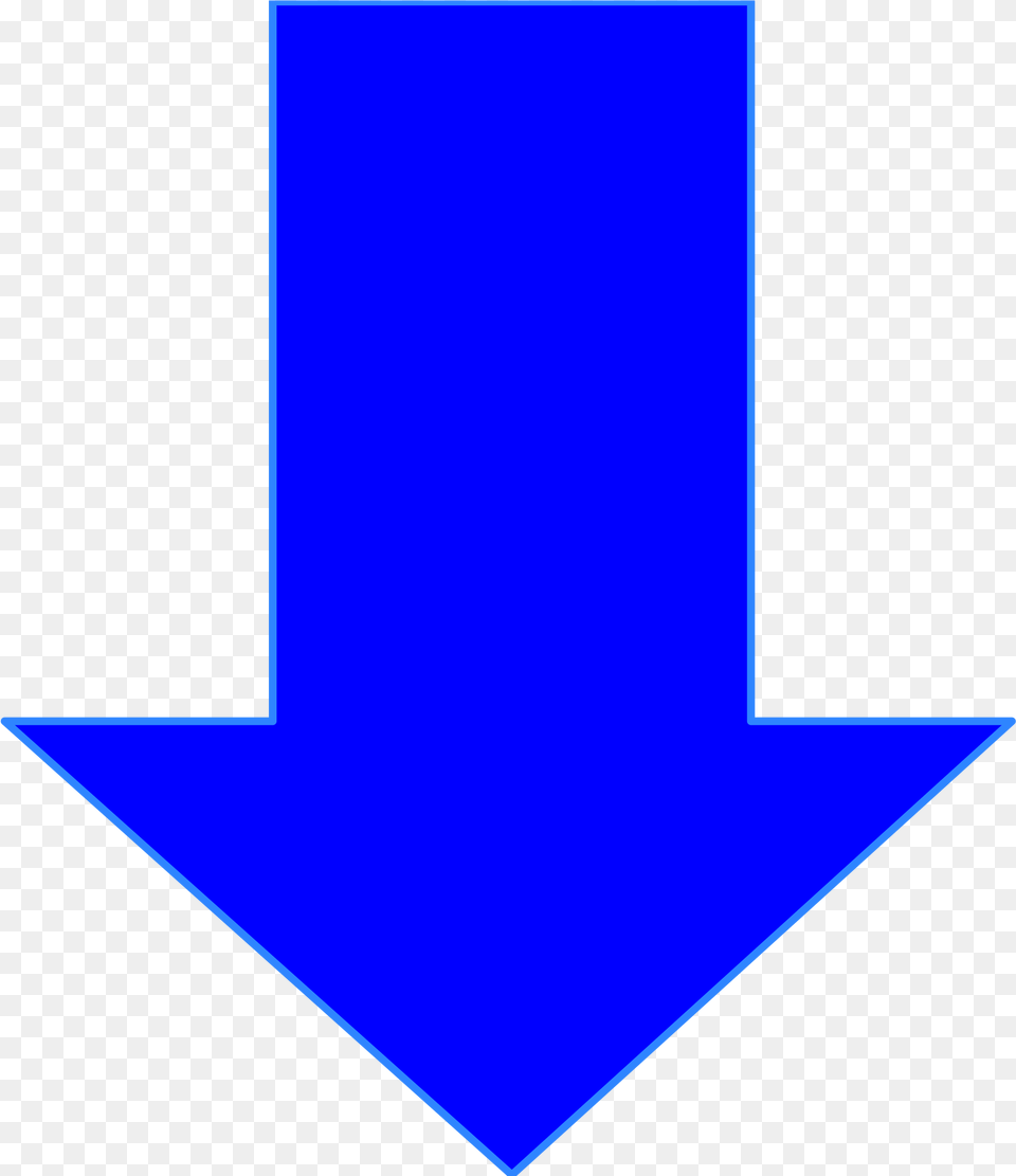 Blue Arrow Down Blue Down Arrow, Symbol, Logo Free Transparent Png