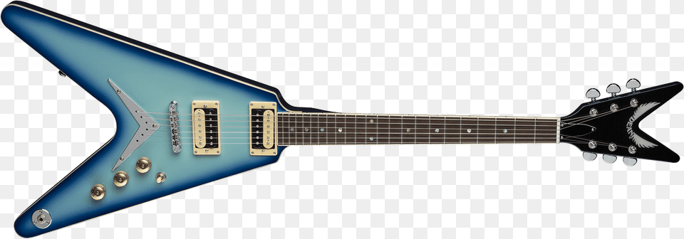 Transparent Blue Burst Dean Guitar V Blue Burst, Electric Guitar, Musical Instrument Png
