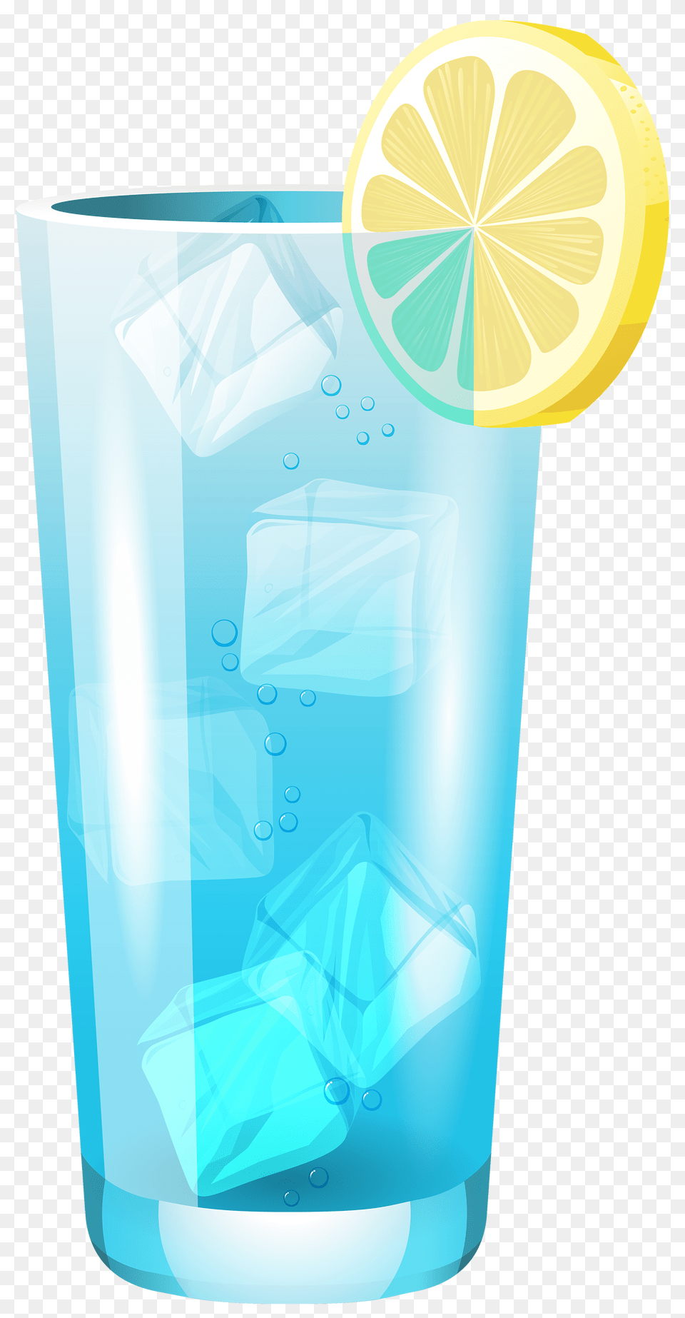 Transparent Blue Cocktail Clipart, Glass, Ice, Beverage, Lemonade Free Png Download