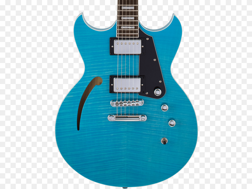 Blue Flame Reverend Guitars Manta Ray Hb Sky Blue Flame, Electric Guitar, Guitar, Musical Instrument Free Transparent Png