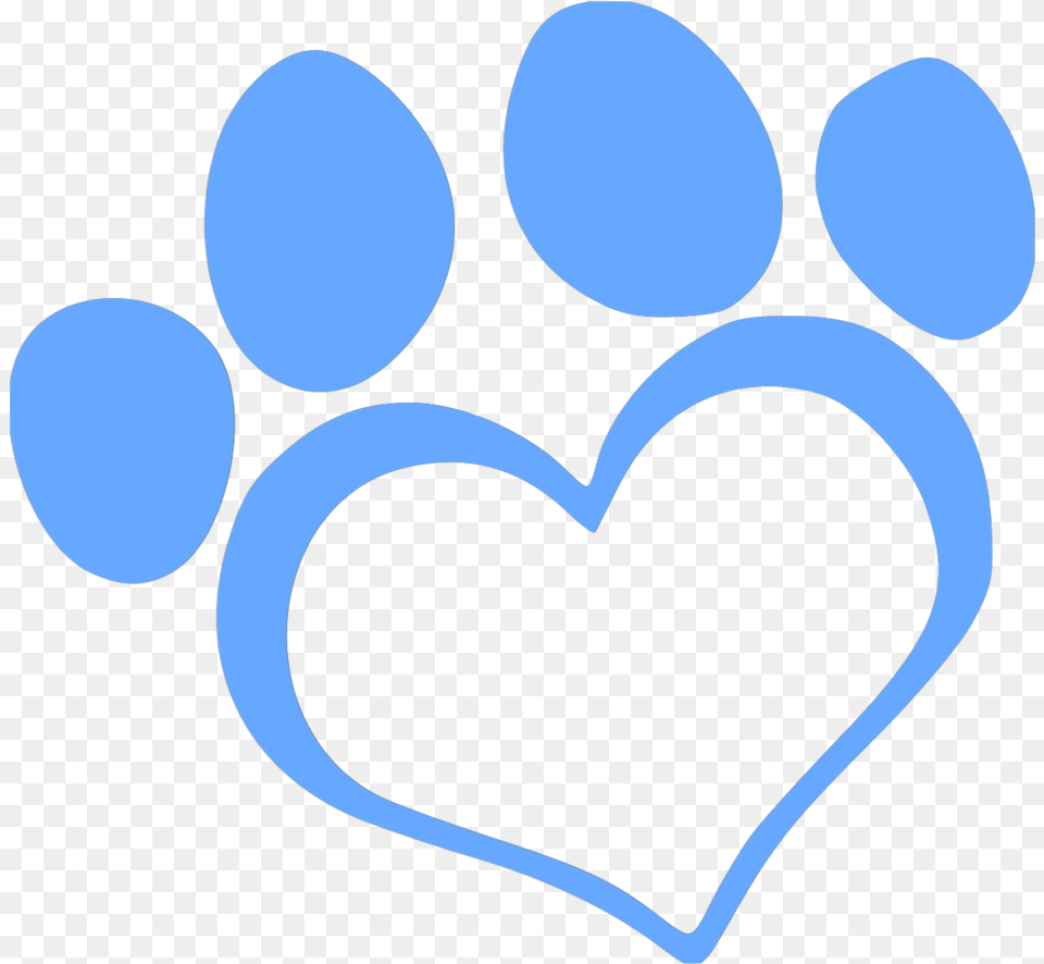 Transparent Blue Paw Heart Paw Print Clipart Free Png