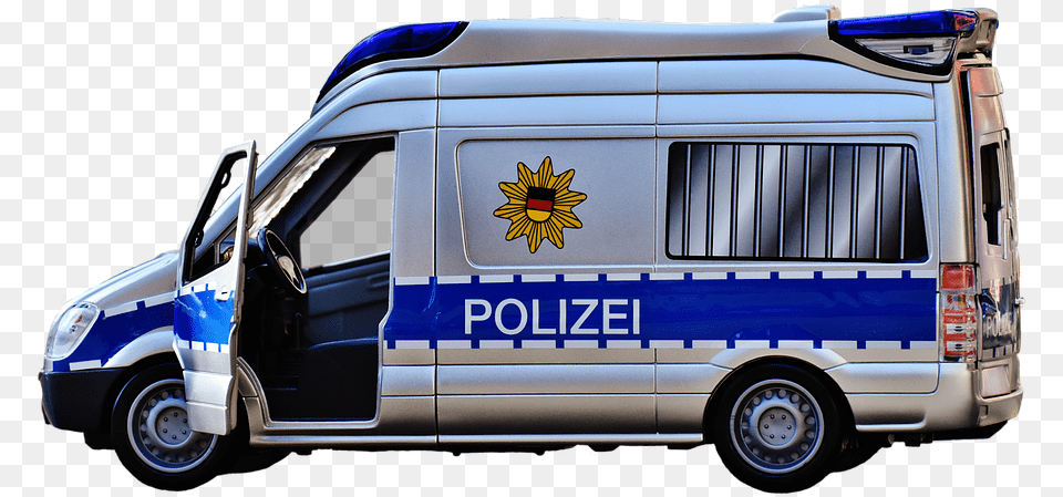 Transparent Blue Police Car Police Van, Transportation, Vehicle, Machine, Wheel Png