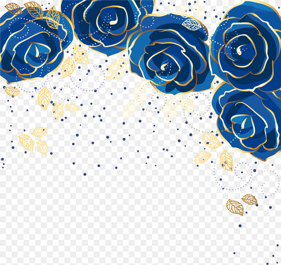Transparent Blue Roses Royal Blue Flower Background, Graphics, Art, Floral Design, Pattern Free Png Download