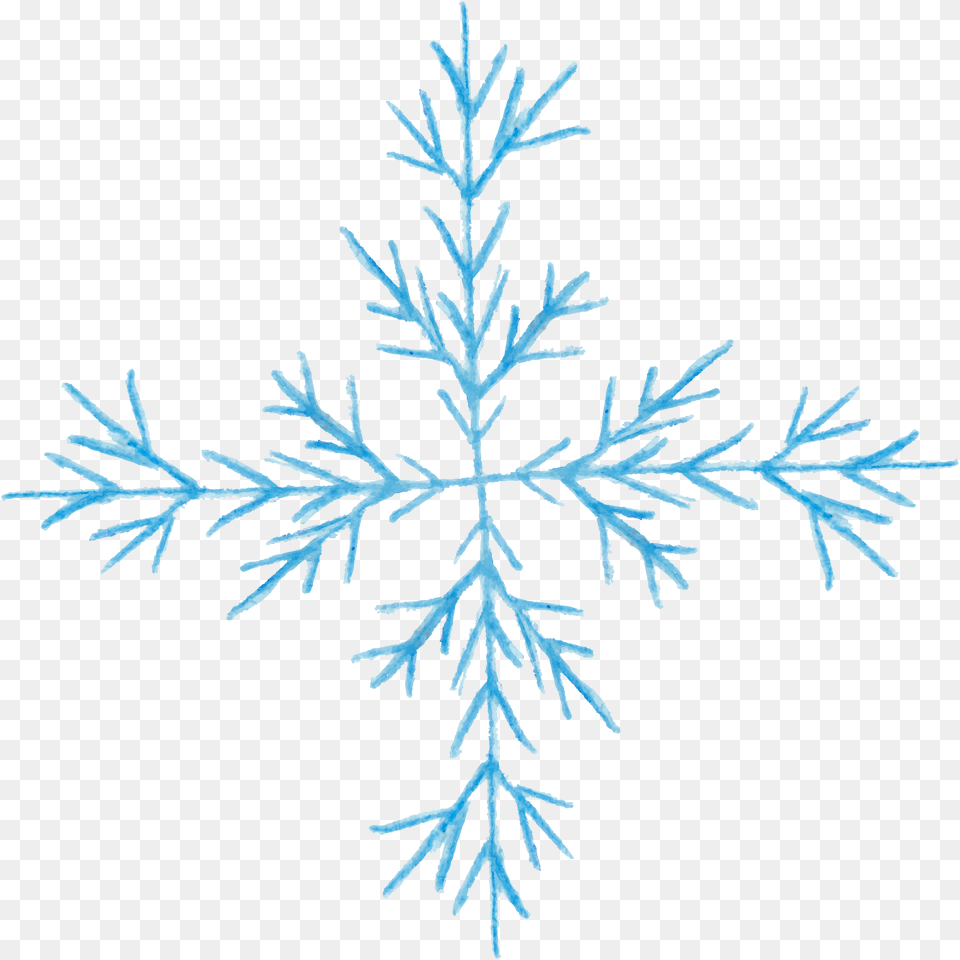 Blue Snowflakes Watercolor Snowflake, Nature, Outdoors, Plant, Snow Free Transparent Png