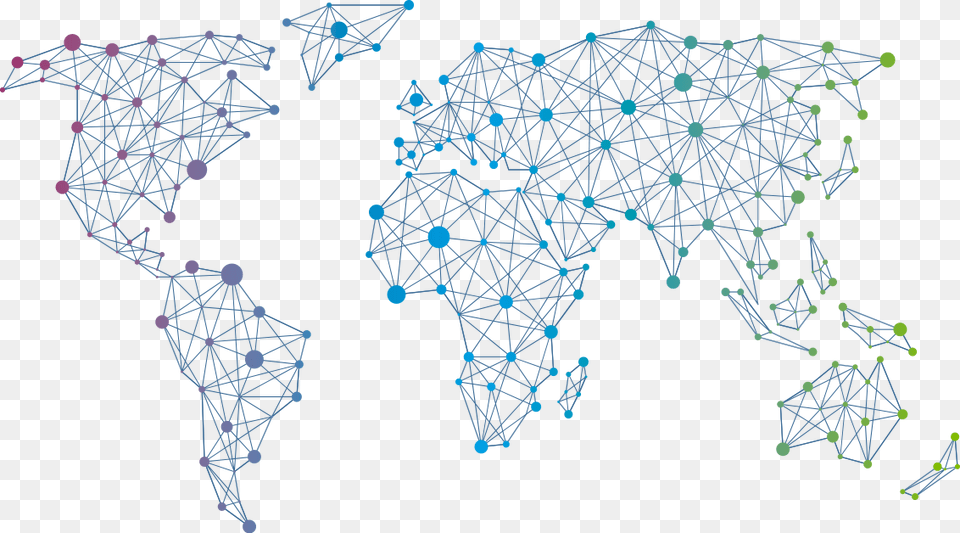 Transparent Blue World Map World Map Tech, Network Free Png Download