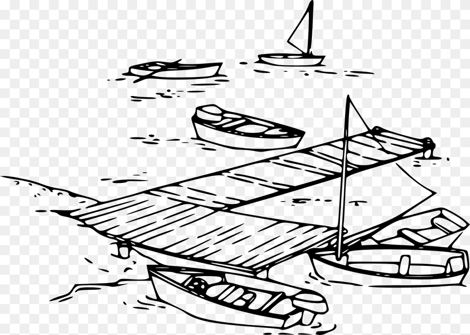 Transparent Boat, Gray Png