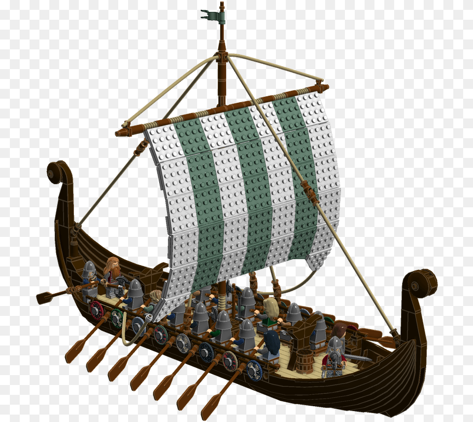 Boats Medieval Lego Viking Ship 3d Model, Boat, Sailboat, Transportation, Vehicle Free Transparent Png