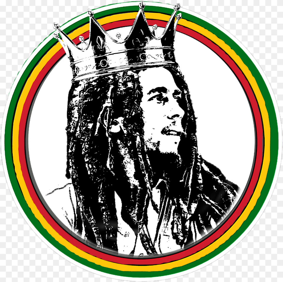 Transparent Bob Marley Clipart Bob Marley With Crown, Adult, Male, Man, Person Png