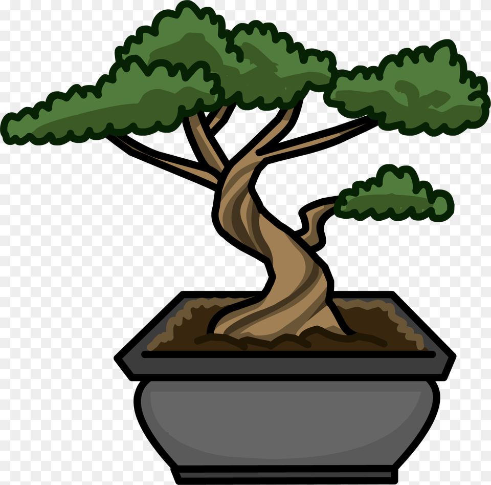 Transparent Bonsai Tree Cartoon Bonsai Tree, Plant, Potted Plant, Animal, Dinosaur Png Image