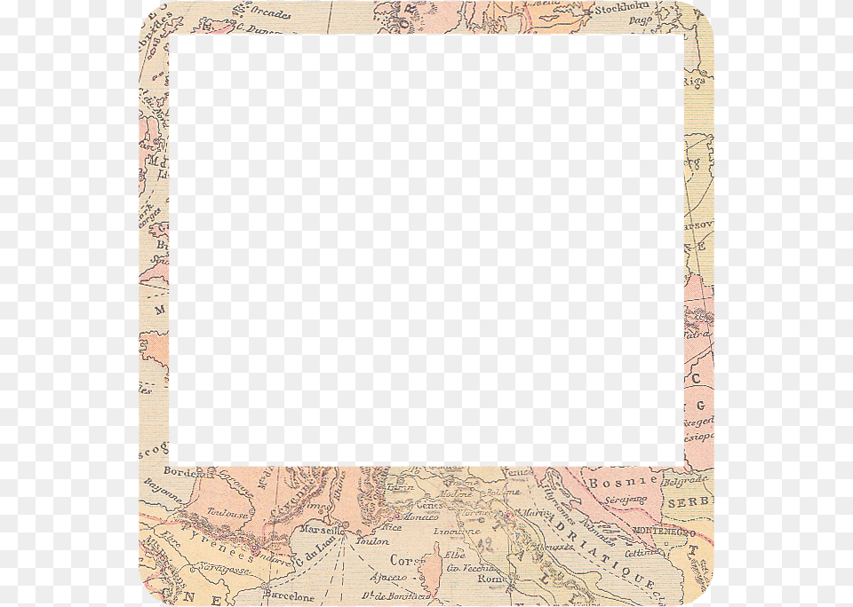 Transparent Book Frame Polaroid Frame Vintage Map, Chart, Plot, Atlas, Diagram Png Image