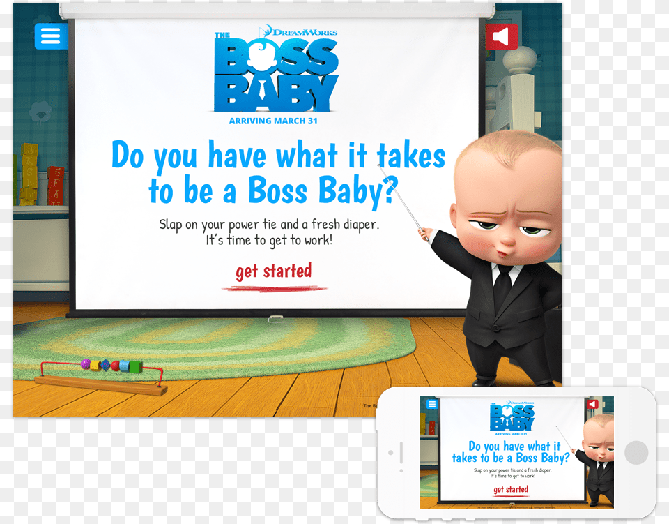 Transparent Boss Baby Smartphone, Advertisement, Person, Face, Head Png Image