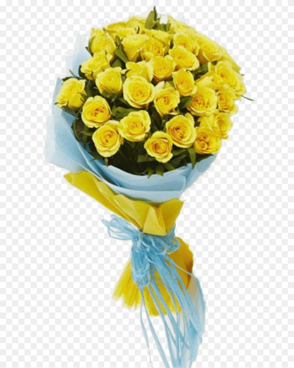Transparent Bouquet Of Roses 12 Yellow Roses In A Bouquet, Rose, Flower, Flower Arrangement, Flower Bouquet Png Image