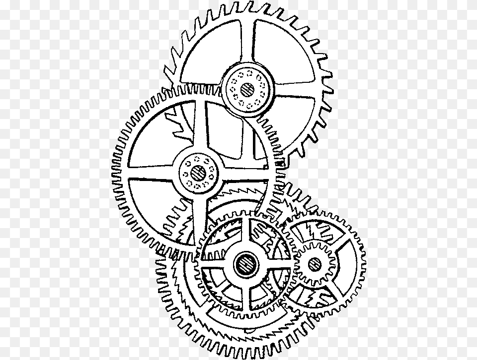 Transparent Brain Gears Gears Drawing, Machine, Gear, Device, Grass Png Image