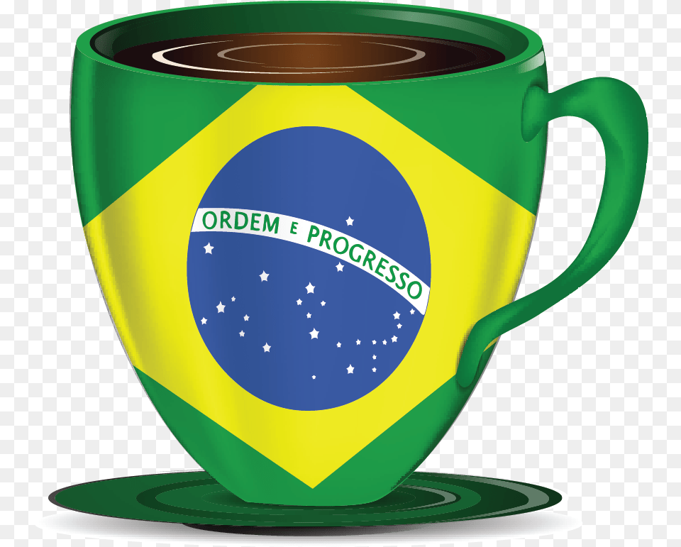 Transparent Brazil Flag, Cup, Beverage, Coffee, Coffee Cup Png Image