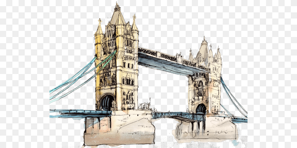 Transparent Bridge Clipart Aesthetic London Stickers, Arch, Architecture, Landmark, Tower Bridge Png