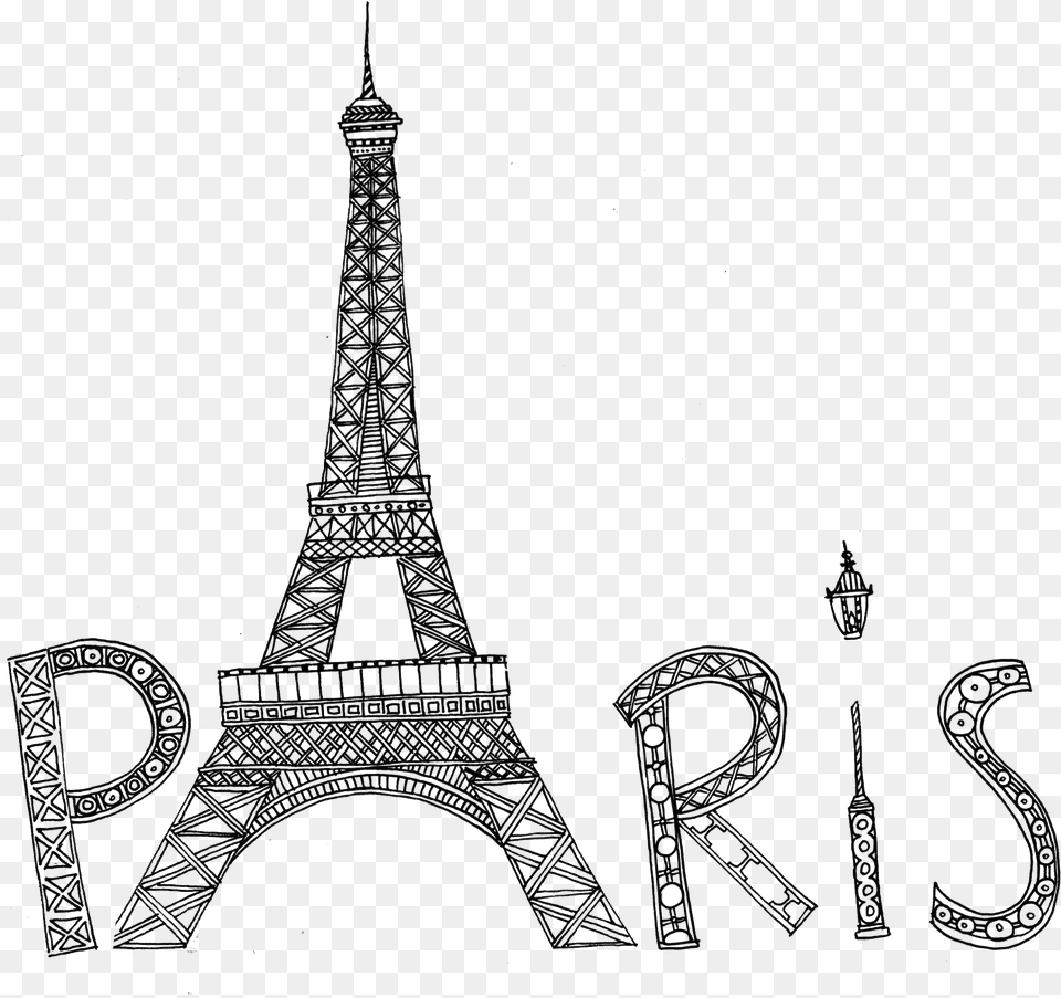 Bridge Silhouette Eiffel Tower Coloring Page, Architecture, Building, Spire Free Transparent Png