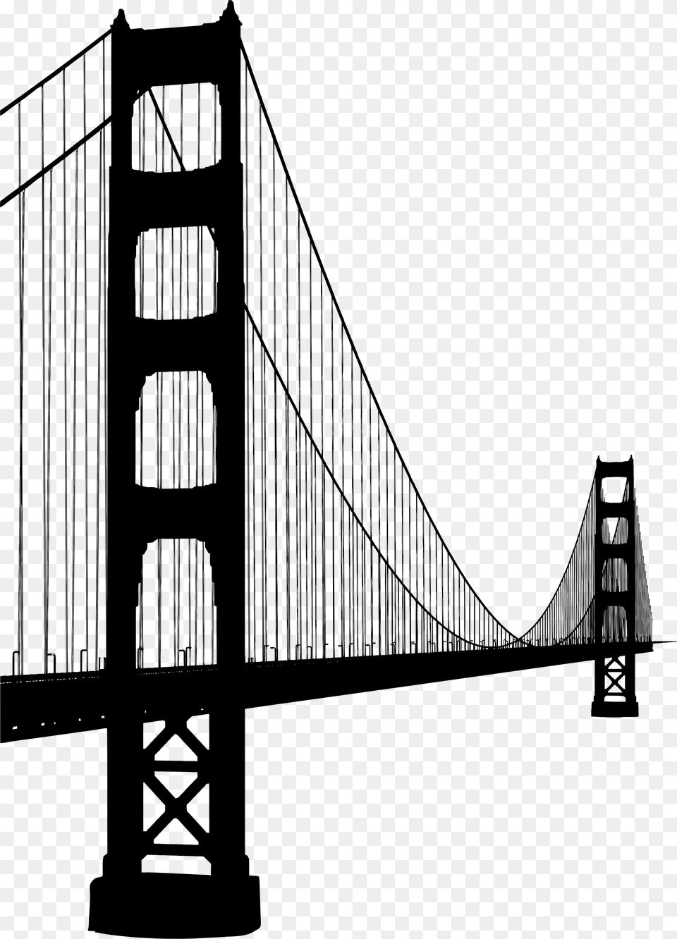 Bridge Silhouette Golden Gate Bridge, Gray Free Transparent Png