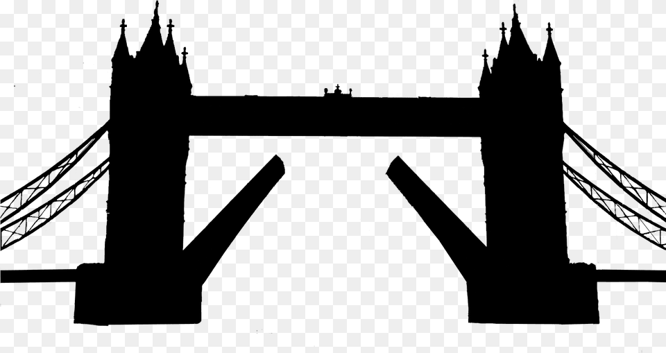 Transparent Bridge Silhouette Tower Bridge, Gray Free Png