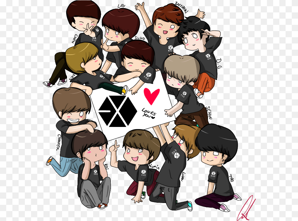 Bts Chibi Exo Chibi, Book, Comics, Publication, Baby Free Transparent Png